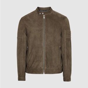 Reiss Marlo Cafe Racer Suede Jacket